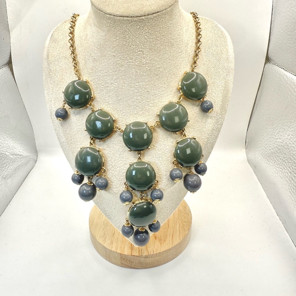 J Crew | Gray & Gold Bubble Statement Necklace